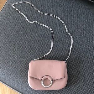 Blush leather crossbody bag